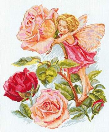 Розовая фея - цветы, фея, розы - оригинал