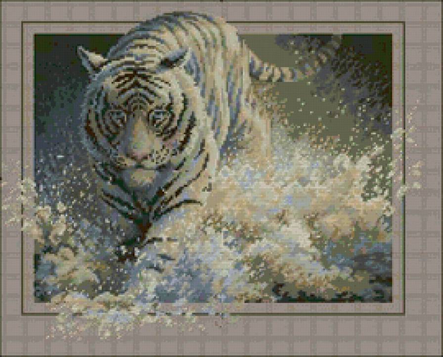 тигр - тигр, вода, животные - предпросмотр