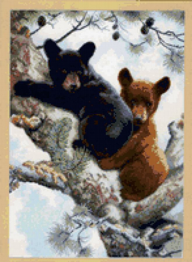 мишки на дереве - дерево, медвежата - предпросмотр