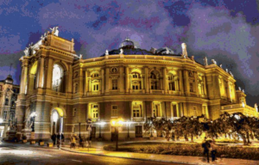ОДЕССКИЙ ОПЕРНЫЙ ТЕАТР - облака, ночь, свет, театр - предпросмотр