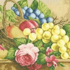 Оригинал схемы вышивки «Розы и виноград» (№42326)