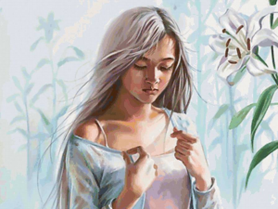 №42719 - девушка, цветы, люди - предпросмотр