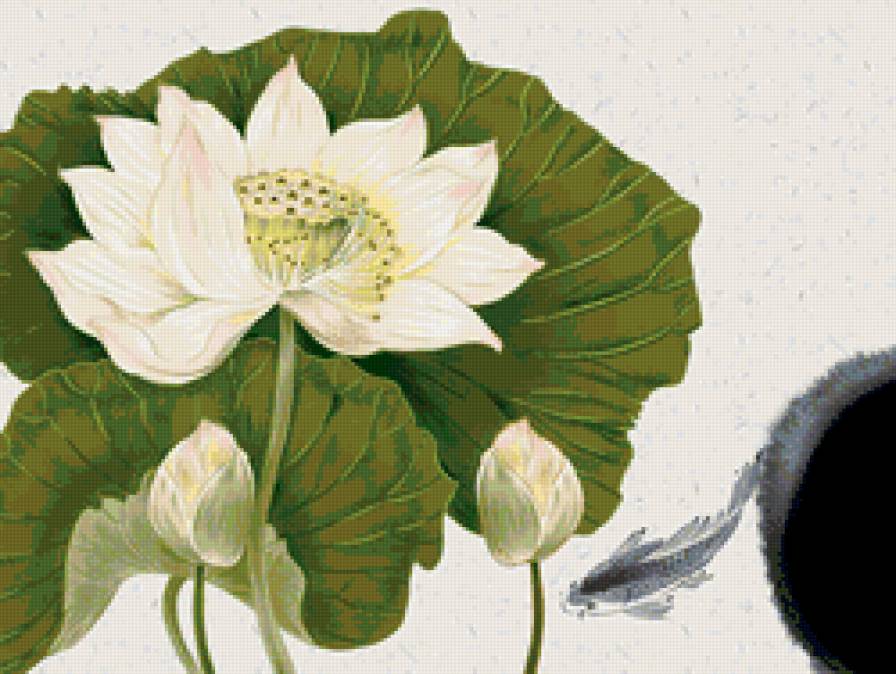 Серия "Цветы" - цветы, рыбки, вода - предпросмотр