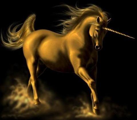 Золотой конь - единорог, конь - оригинал