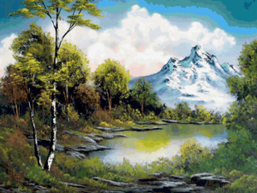 Озеро - дерево, вода, природа, горы - предпросмотр