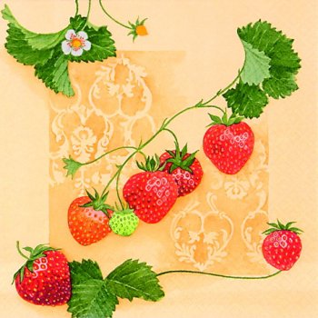 Земляника - ягоды, подушка, живопись - оригинал