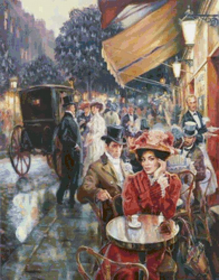 париж - картина, париж. девушка. - предпросмотр