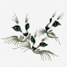 Оригинал схемы вышивки «три кошки» (№45630)