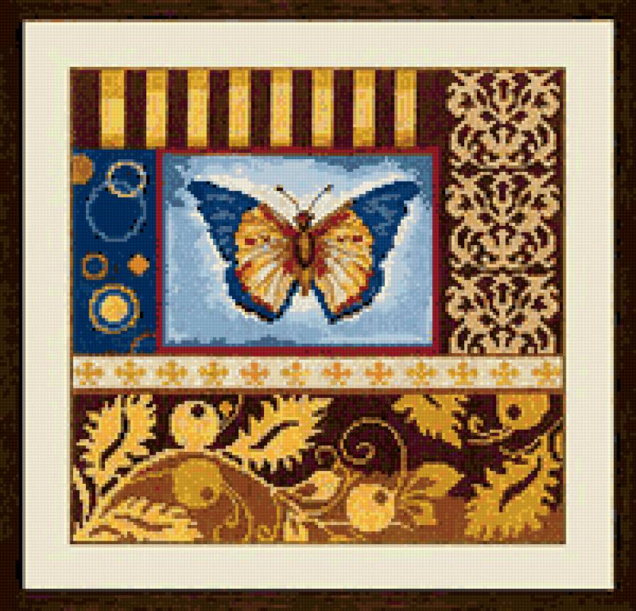 Подушка "Бабочка"-1 - узор, подушка, бабочка - предпросмотр