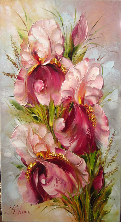 розовые ирисы - цветы - оригинал
