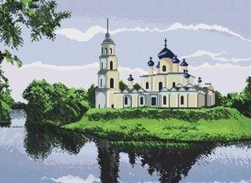 Церковь - река, природа, церковь, храм, пейзаж - оригинал