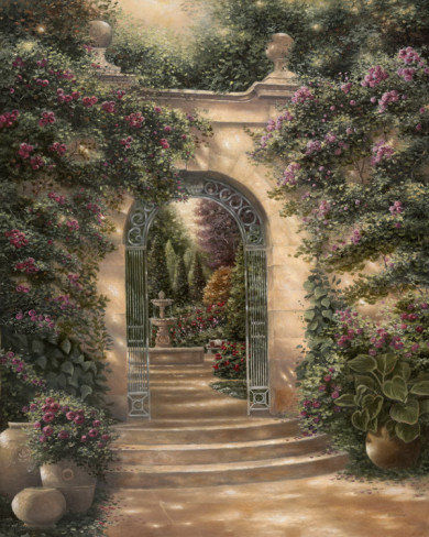 Ворота в сад - сад, природа, живопись - оригинал