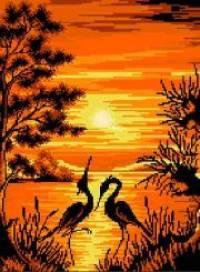 Журавли на закате - оригинал