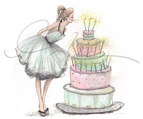 Девушка и торт - торт, девушка, модель, день рождения - оригинал