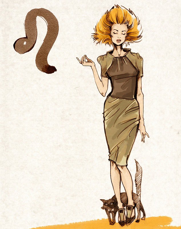 Лев - знак зодиака, женщина. кошка, лев - оригинал