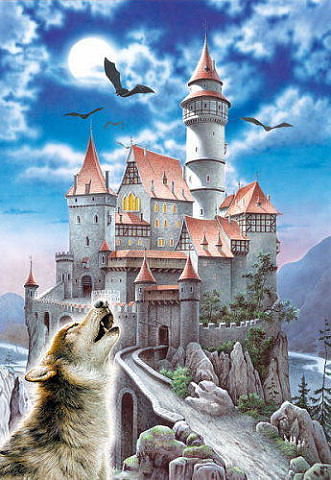 Волшебный замок - животные, живопись, пейзаж, сказка, замок - оригинал