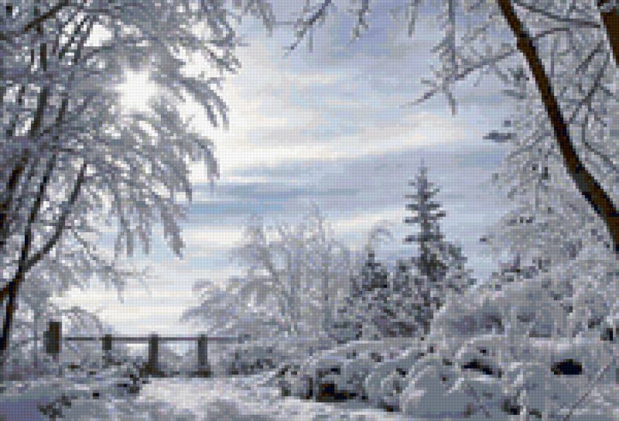 синий иней - снег, природа, зима - предпросмотр