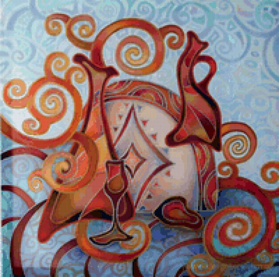 "Ностальгия по Климту 2". худ. Лаптева В. - абстракция, красота - предпросмотр