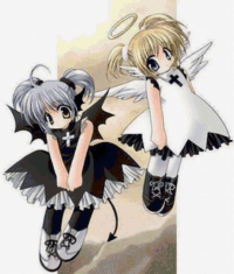 Ангел и демон 2 - демон, ангел, фэнтези, дети - предпросмотр