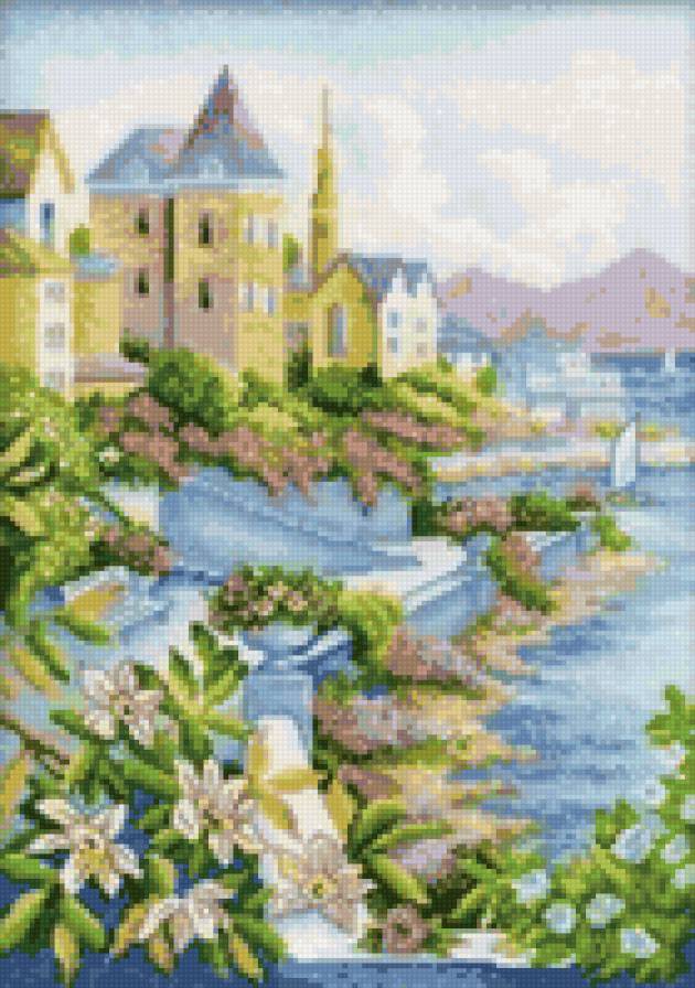 Город у моря - город, море, берег, пейзаж - предпросмотр