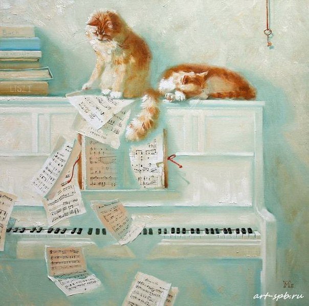 музыкальные коты - кот, музыка, пианино - оригинал