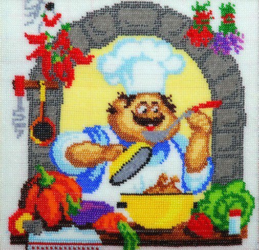 Серия "Веселый повар "Супчик" - суп, рисунок, повар, для кухни, еда - оригинал