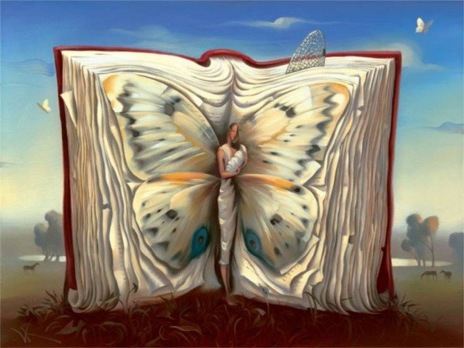 ДалИ - бабочки, девушка, женина, фэнтези, книга - оригинал