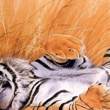 Оригинал схемы вышивки «Тигр на отдыхе» (№48978)