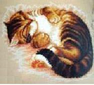 Оригинал схемы вышивки «Кот для подушки» (№50140)