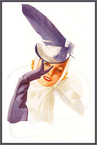 женский образ - картина, шляпки, девушки, дамы, портрет - оригинал