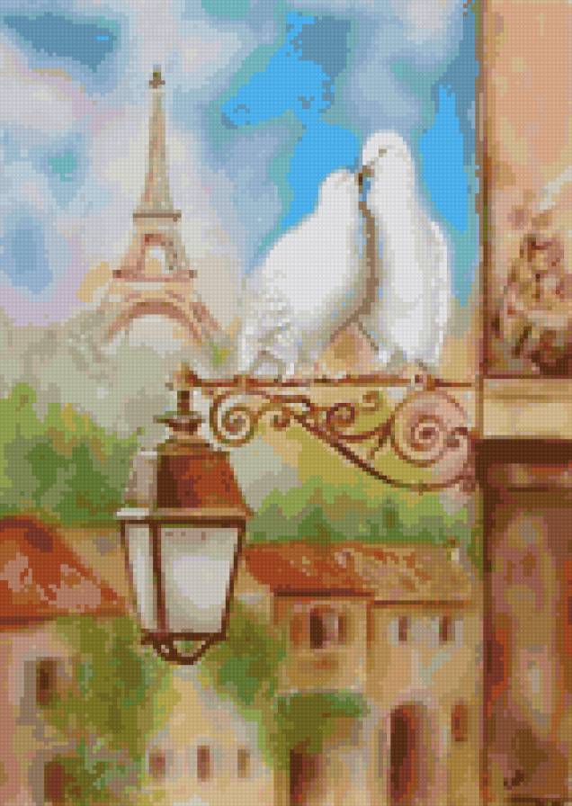 любовь в Париже - голуби, любовь, париж - предпросмотр