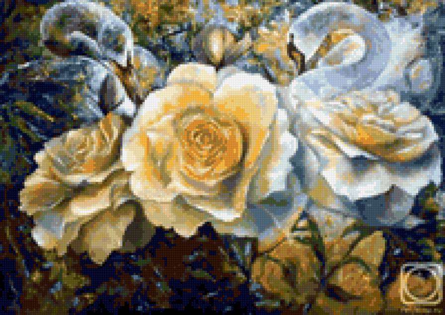 Лебеди и розы - розы, лебеди, грация, розочки, птицы, лебедь, , цветы - предпросмотр