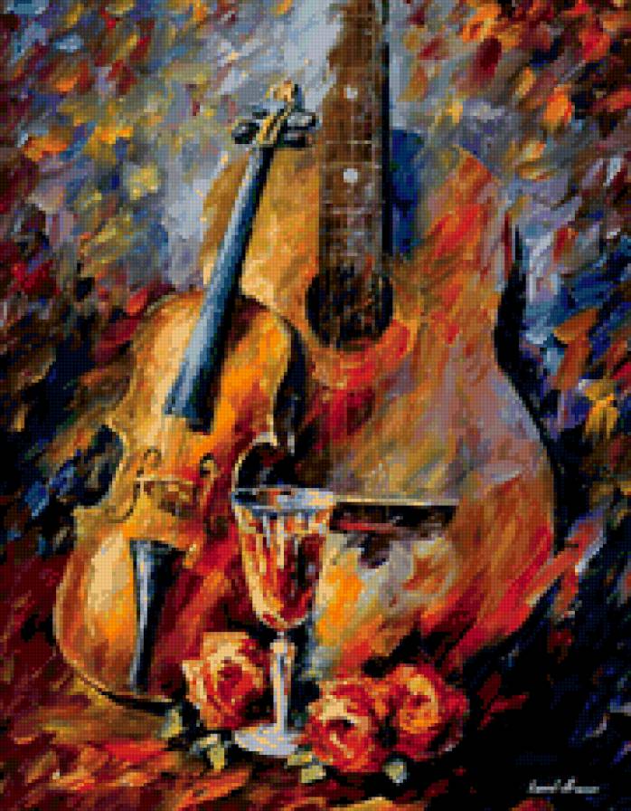 Музыка - скрипка, музыка, гитара, осень - предпросмотр