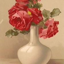 Оригинал схемы вышивки «Розы в вазе» (№52181)