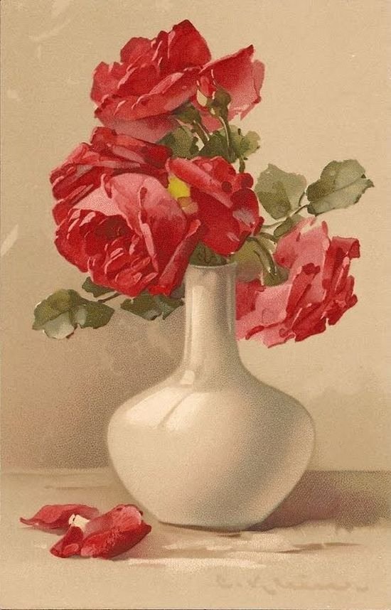 Розы в вазе - цветы, розы, ваза - оригинал