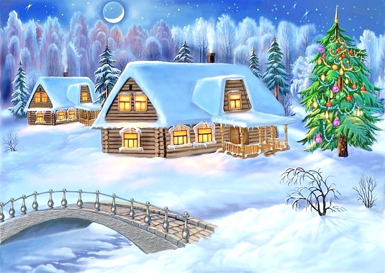 Зимушка - зима, картина, пейзаж - оригинал
