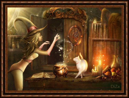 девушка-эльф - кошка, огонь, сказка - оригинал
