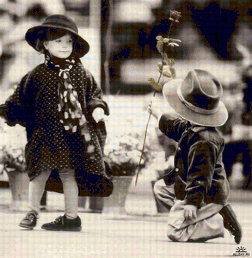 джентельмен с розой ретро - предпросмотр