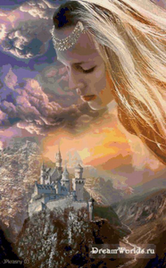 №53035 - пейзаж, портрет, живопись, фэнтези, девушка - предпросмотр