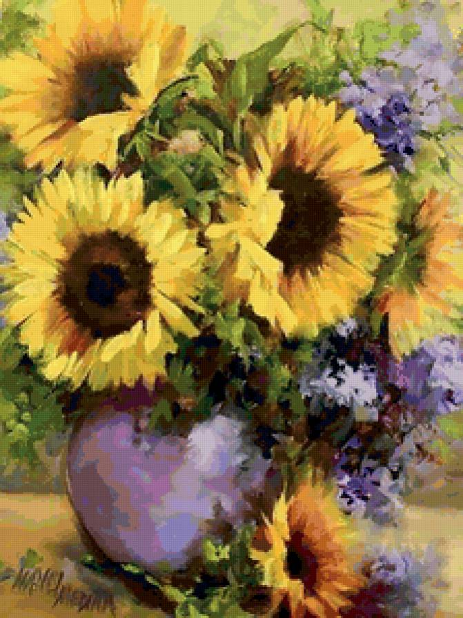 букет подсолнухов - цветы - предпросмотр