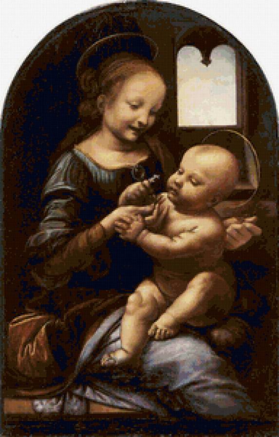 Мадонна Бенуа - младенец, леонардо да винчи, мадонна - предпросмотр