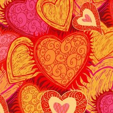 Оригинал схемы вышивки «Яркие сердечки» (№53597)