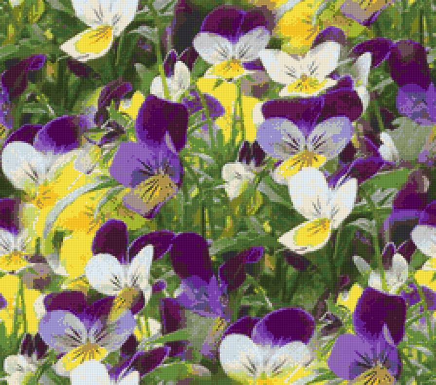 фиалки - подушка, цветы, фиалки, подушки - предпросмотр