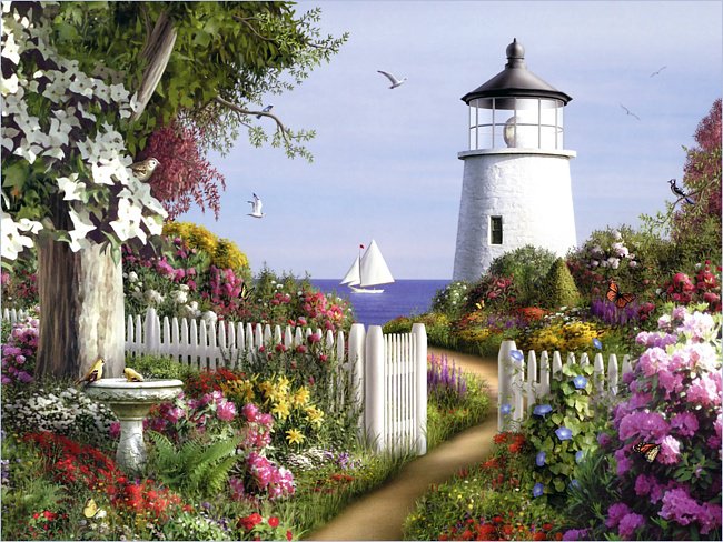 маяк - картина, пейзаж, море, природа - оригинал
