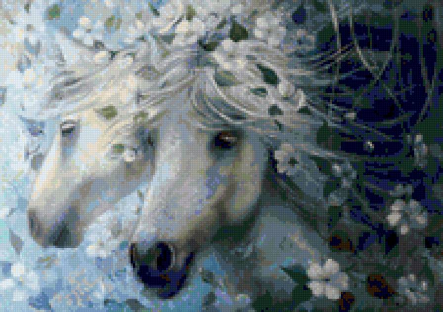 Лошадки - цветы, кони, цветочные лошадки, лошадки, лошадь - предпросмотр