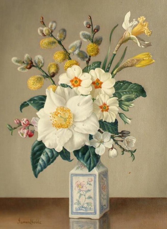 Весенний букетик - цветы в вазе - оригинал