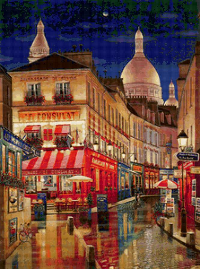 город - пейзаж, картина - предпросмотр