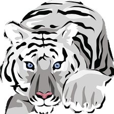 Оригинал схемы вышивки «тигр белый» (№54702)
