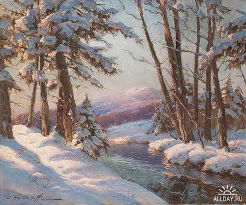 Серия "Пейзаж. Зима" - пейзаж, река, зима - оригинал