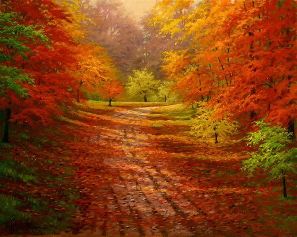 Серия "Пейзаж. Осень" - осень, дорога, пейзаж - оригинал